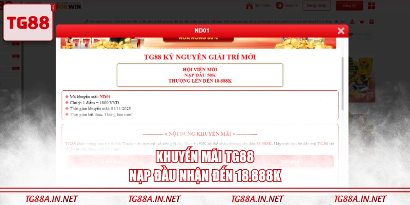 Khuyến mãi TG88 nạp đầu nhận đến 18.888K